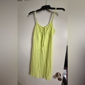 No Boundaries Neon Lime Textured Cami Dress